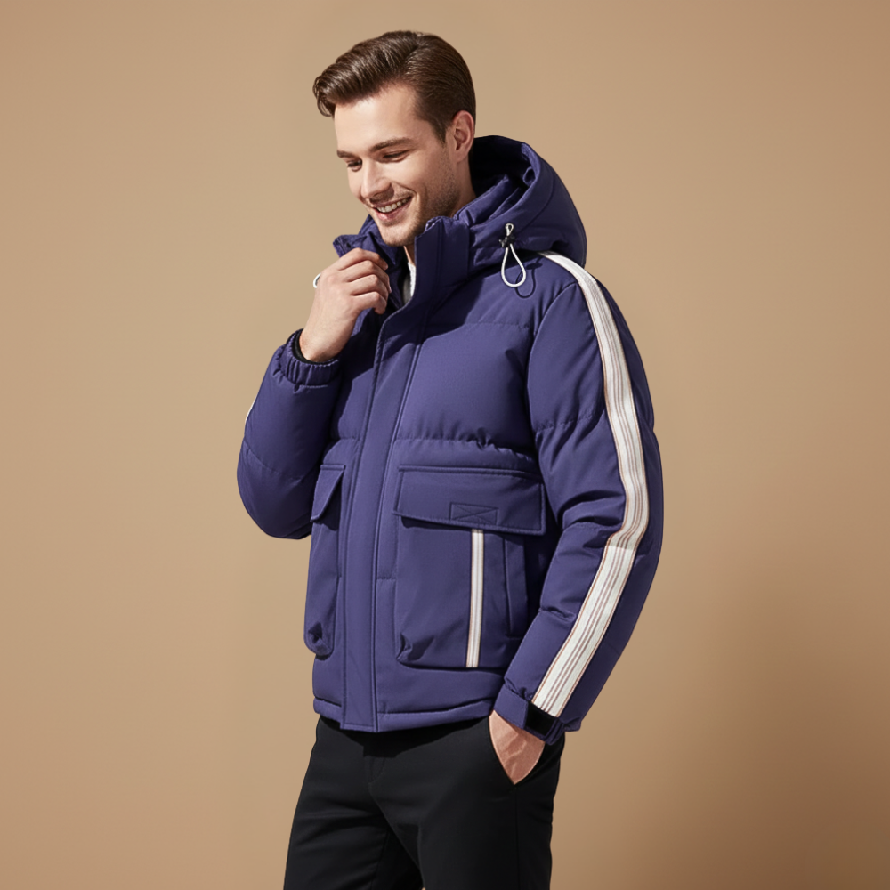 Heren winterjas met capuchon en losse pasvorm&nbsp; Jelle Jora Mode