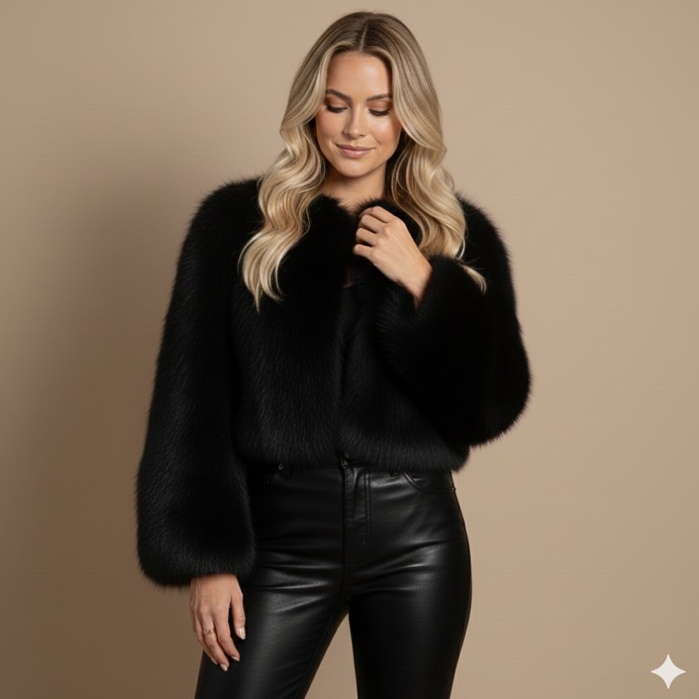 Dames jasje met donzige voering kort model winterontwerp Jelle Jora Mode