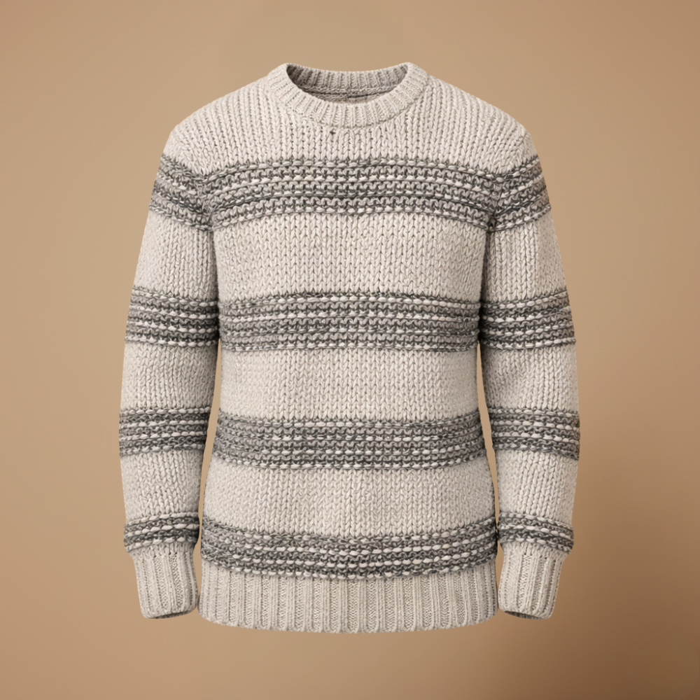 Lichtgewicht rekbare pullover met ronde hals voor heren Jelle Jora Mode