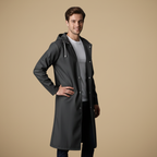 Lange outdoor regenjas met capuchon en windbreaker voor heren Jelle Jora Mode