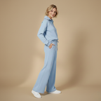 Dames set met lange mouwen en rits en wijde broekspijpen Jelle Jora Mode