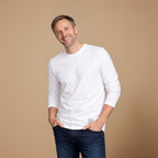 Heren ademend casual t-shirt met lange mouwen en ronde hals Jelle Jora Mode