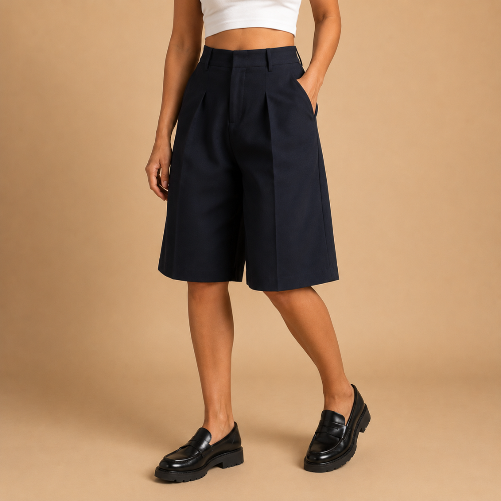 Dames geplooide bermuda-culotte Jelle Jora Mode