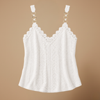 Damesblouse met spaghettibandjes en kanten rand Jelle Jora Mode