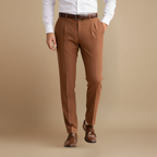 Heren casual geplooide broek
