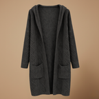 Cardigan met capuchon en kabelstructuur lang model Jelle Jora Mode