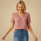 Elegante kanten blouse met korte mouwen Jelle Jora Mode