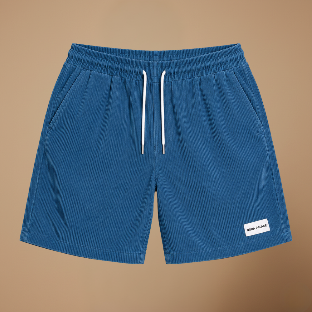 Herenkorte broek van corduroy met elastische tailleband Jelle Jora Mode