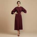 Elegante Effen Jurk met Vleermuismouwen Jelle Jora Mode