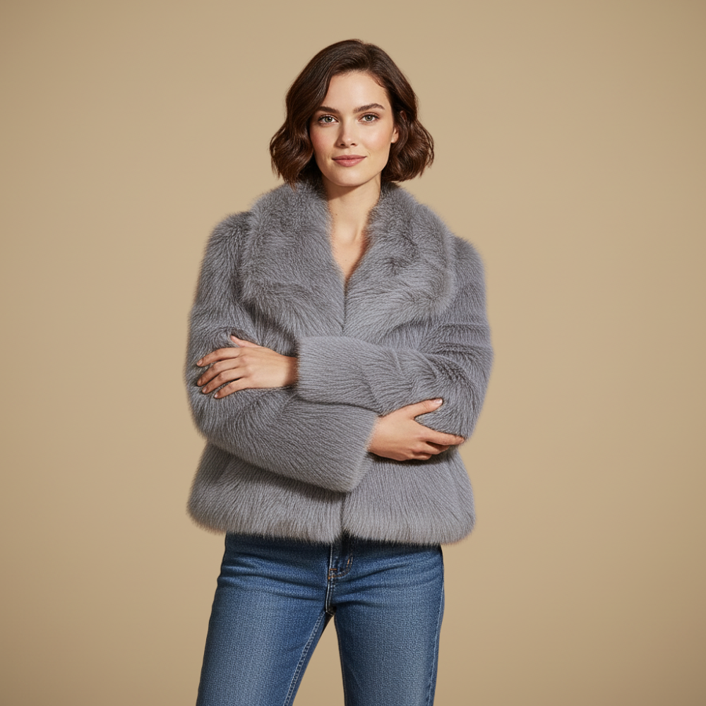 Losse donzige bontjas voor dames Jelle Jora Mode