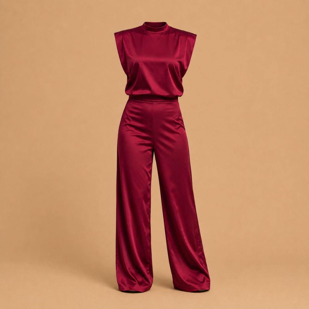 Dames mouwloze jumpsuit met wijde pijpen Jelle Jora Mode