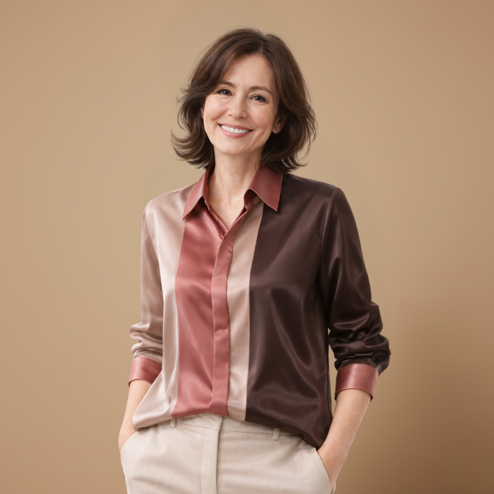 Dames elegante werkblouse met lange mouwen en knoopsluiting Jelle Jora Mode