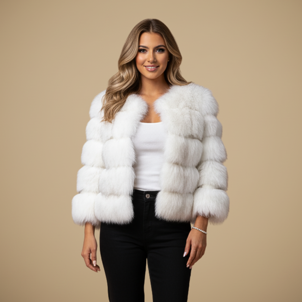 Korte donzige bontjas voor dames Jelle Jora Mode