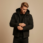 Casual Katoenen Jas met Capuchon en Fluweelachtige Voering Jelle Jora Mode