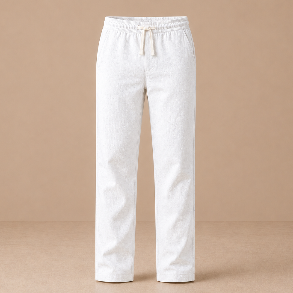 Heren casual broek met trekkoord en rechte pijpen Jelle Jora Mode