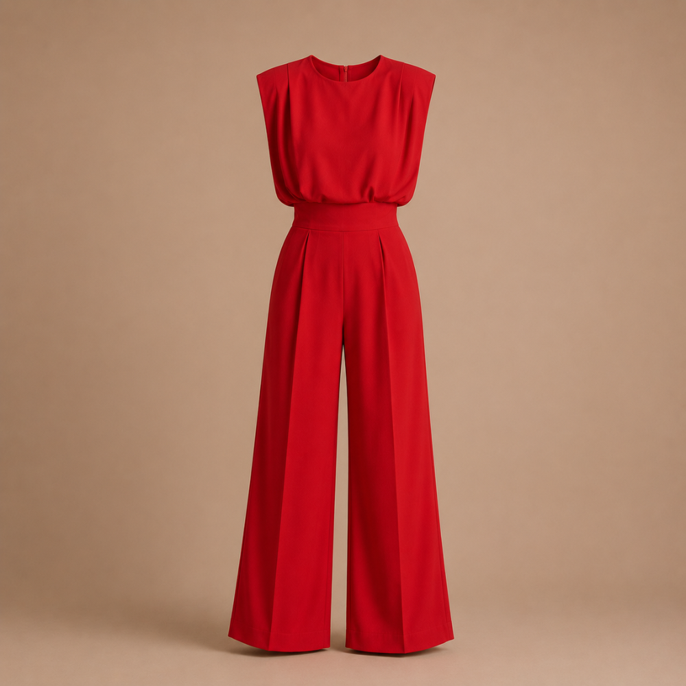 Dames casual jumpsuit met hoge taille en zakken Jelle Jora Mode