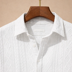 Jacquard gestructureerde set met kortemouwen shirt en korte broek Jelle Jora Mode