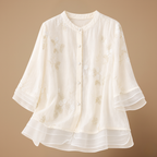 Dames casual blouse met bloemenprint en losse pasvorm Jelle Jora Mode