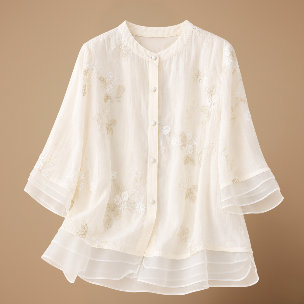 Dames casual blouse met bloemenprint en losse pasvorm Jelle Jora Mode