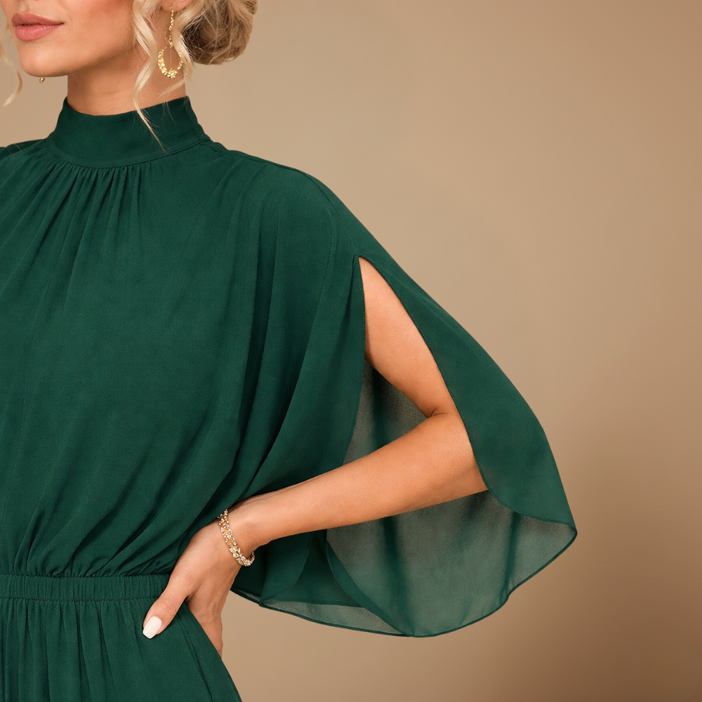 Hoge hals vloeiende jumpsuit voor dames Jelle Jora Mode