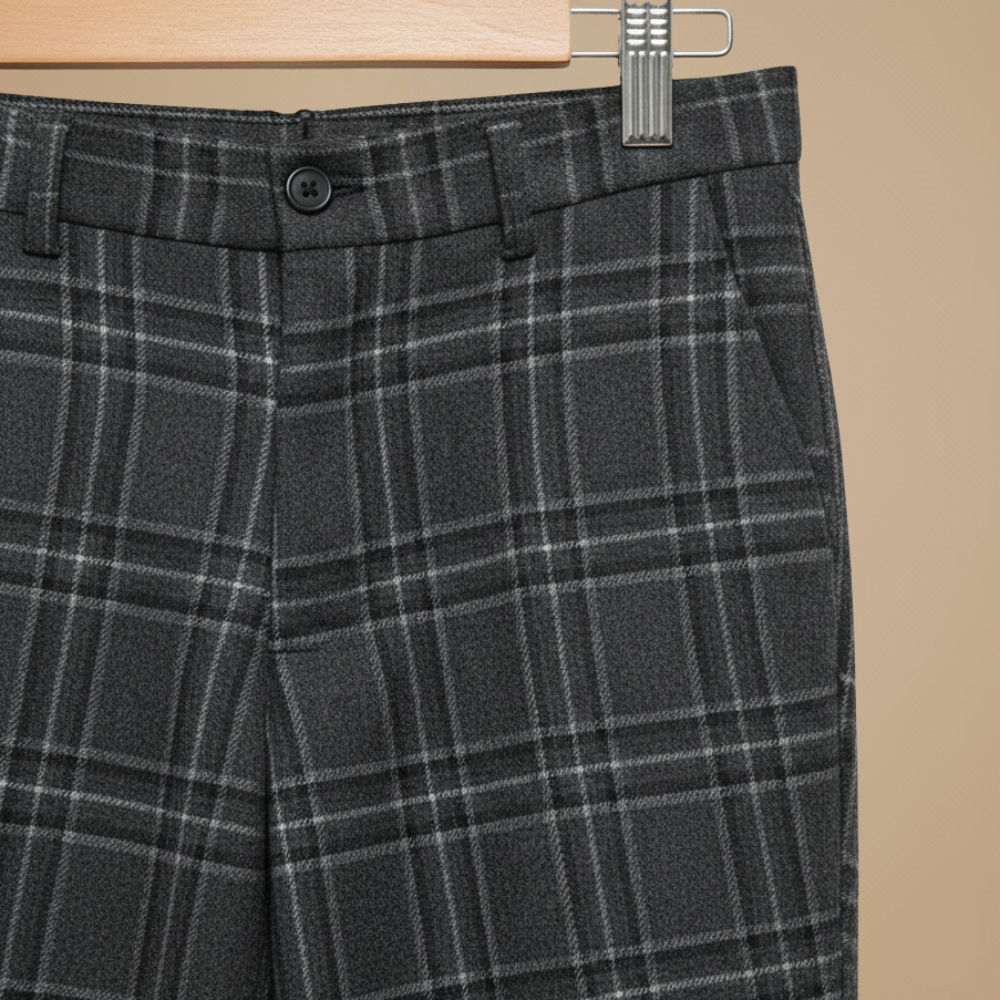Casual geruite broek met rechte pijpen voor heren Jelle Jora Mode