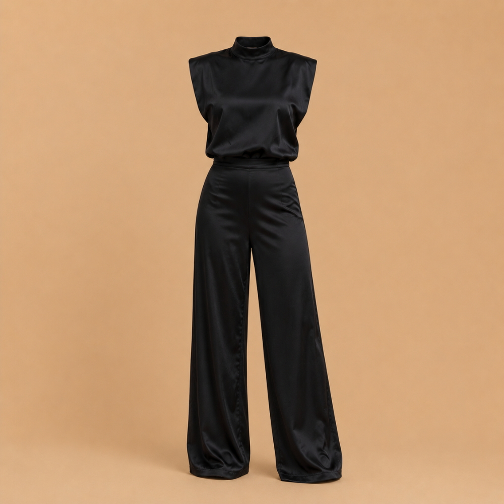 Dames mouwloze jumpsuit met wijde pijpen Jelle Jora Mode