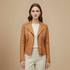 Dames Cropped Leren Look Jas Jelle Jora Mode