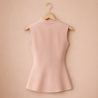 Elegante effen mouwloze top met ronde hals Jelle Jora Mode