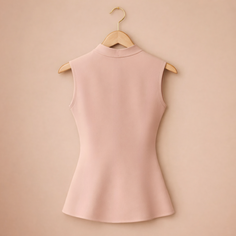 Elegante effen mouwloze top met ronde hals Jelle Jora Mode