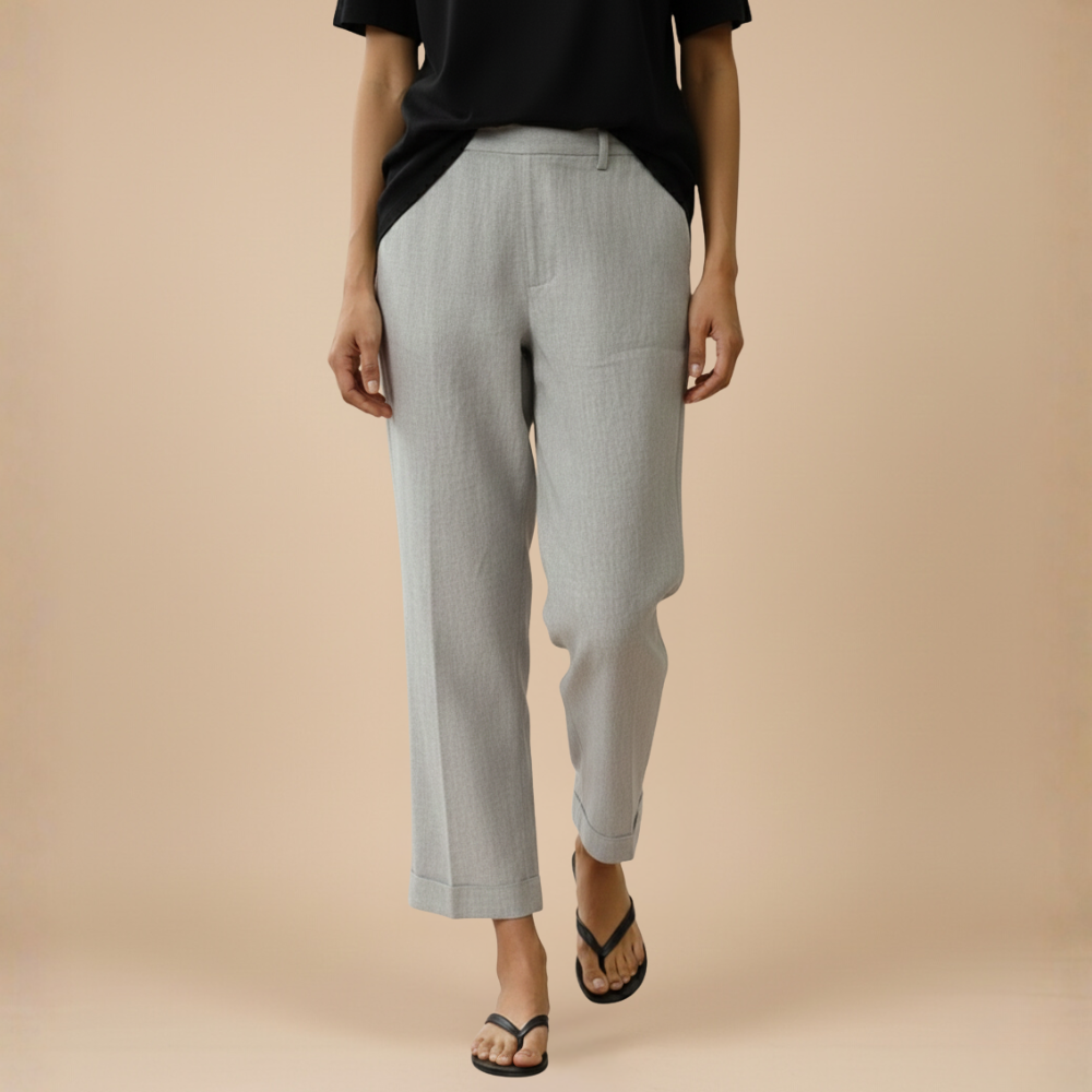 Casual broek met wijde pijpen en knoopsluiting voor dames Jelle Jora Mode