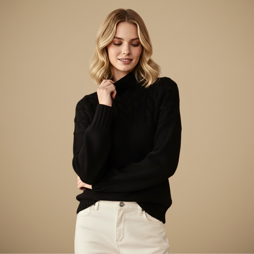 Warme losjes gebreide coltrui voor dames Jelle Jora Mode