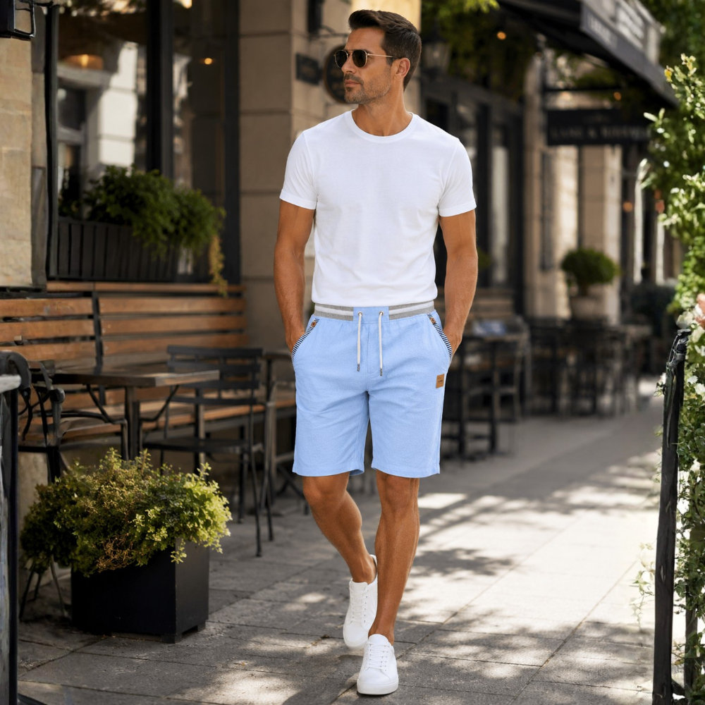 Heren bermudashorts met elastische tailleband en trekkoord Jelle Jora Mode