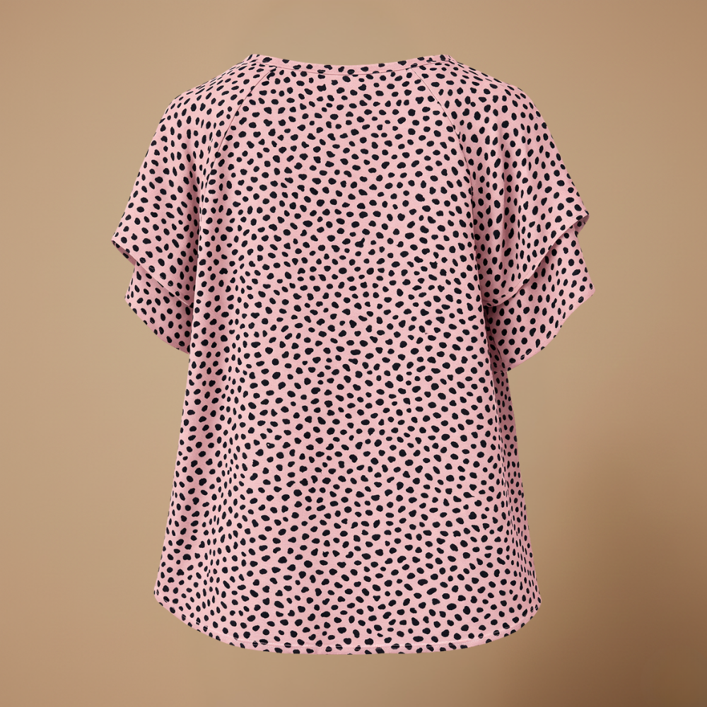 Dames elegante blouse met korte mouwen en print Jelle Jora Mode