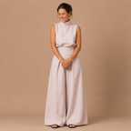 Dames elegante mouwloze set met coltrui en broek Jelle Jora Mode