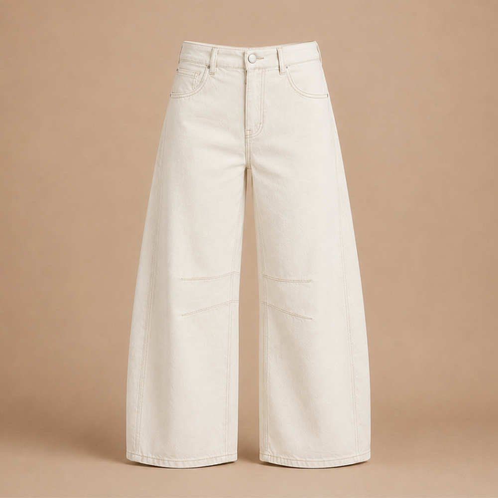 Damesjeans met wijde pijpen van stretchdenim Jelle Jora Mode