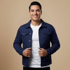 Casual Gewassen Denim Jasje voor Heren Jelle Jora Mode