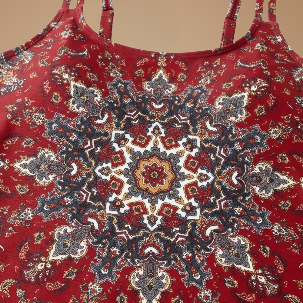 Dames tankini zwempak met patroon tweedelig zwemkleding set Jelle Jora Mode