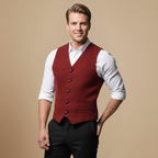 Slim fit enkelrijig denim zakelijk vest Jelle Jora Mode