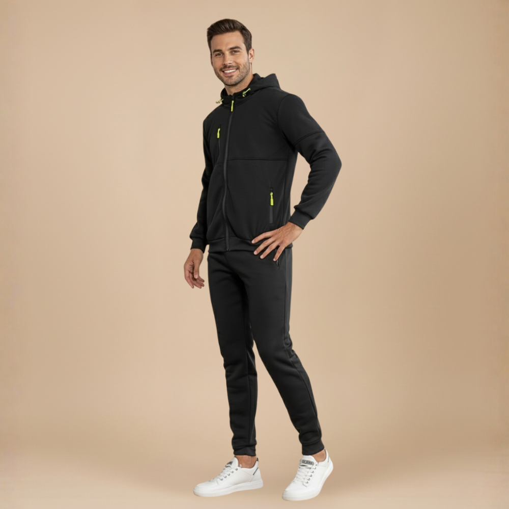 Heren trainingspak met capuchon en volledige ritssluiting Jelle Jora Mode