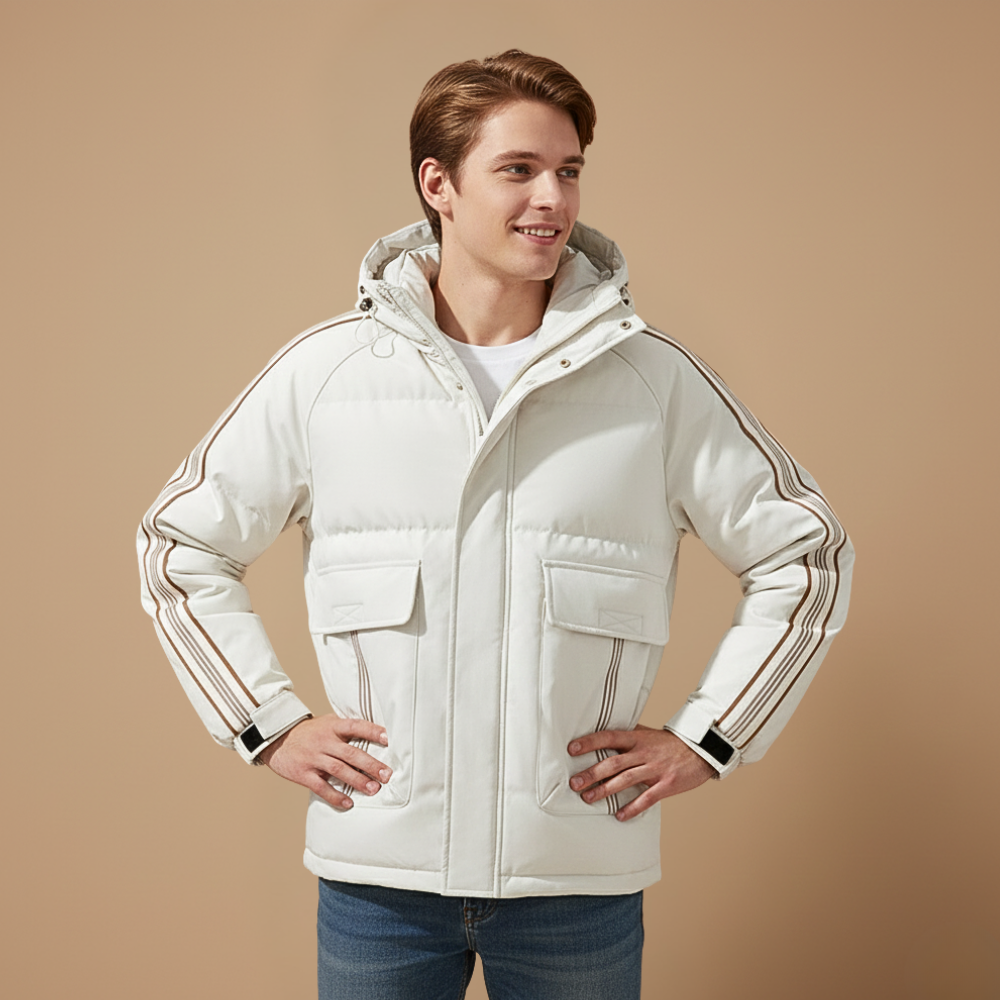 Heren winterjas met capuchon en losse pasvorm&nbsp; Jelle Jora Mode