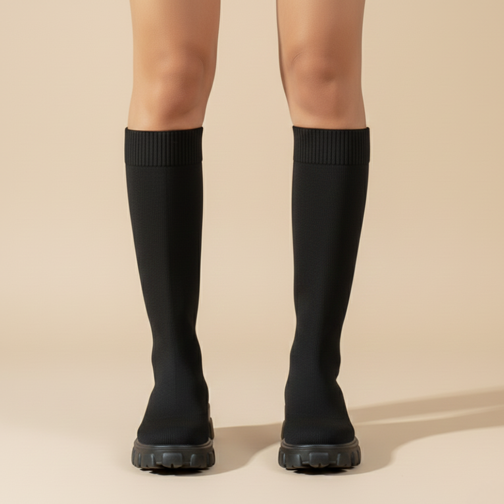 Elastische soklaarzen voor dames met dikke zool Jelle Jora Mode