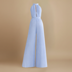 Dames geplooide jumpsuit – hoge hals ontwerp met riem Jelle Jora Mode