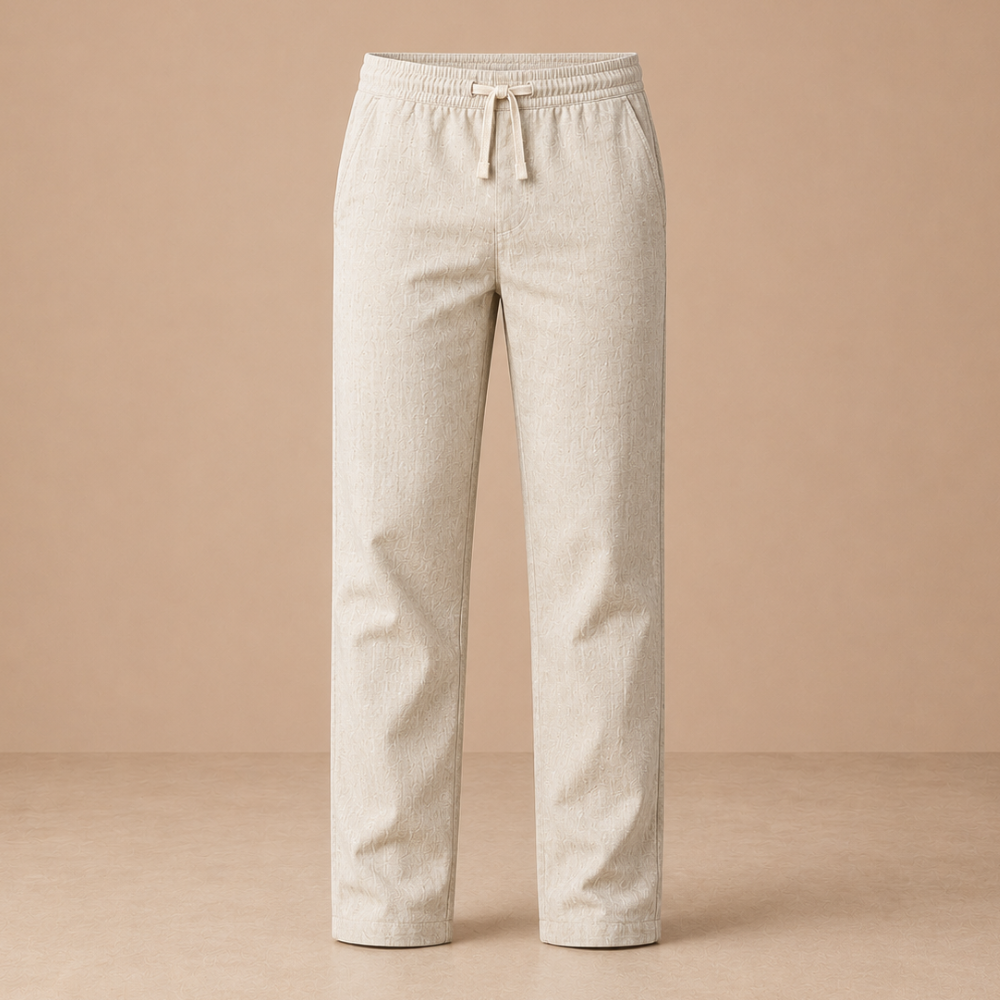 Heren casual broek met trekkoord en rechte pijpen Jelle Jora Mode