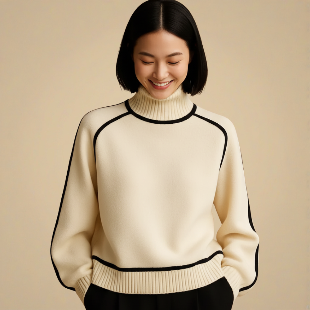 Gebreide Coltrui met Lijnpatroon Jelle Jora Mode