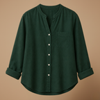Damesblouse met losse pasvorm knoopsluiting en V-hals Jelle Jora Mode