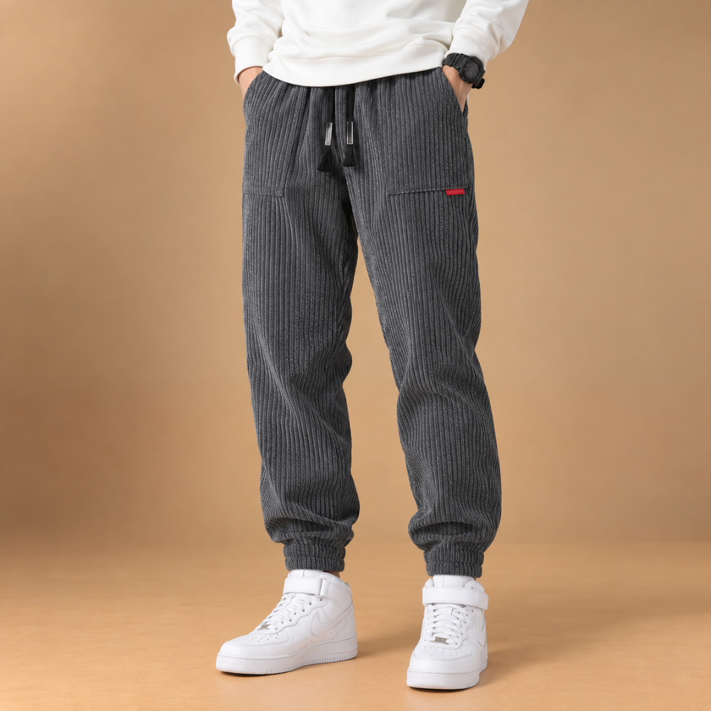 Heren baggy joggingbroek van corduroy Jelle Jora Mode