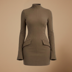 Dames slim fit mini-jurk met lange mouwen en nauwsluitende pasvorm Jelle Jora Mode