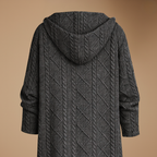 Cardigan met capuchon en kabelstructuur lang model Jelle Jora Mode