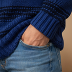 Lichtgewicht rekbare pullover met ronde hals voor heren Jelle Jora Mode