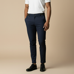 Heren slim fit zakelijke broek met enkellengte